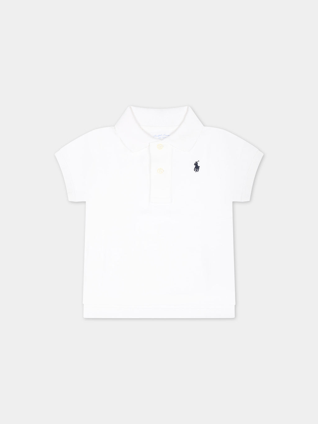 White polo-shirt for baby boy with iconic pony